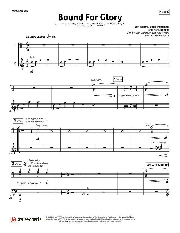 Bound For Glory Percussion (Vertical Worship)