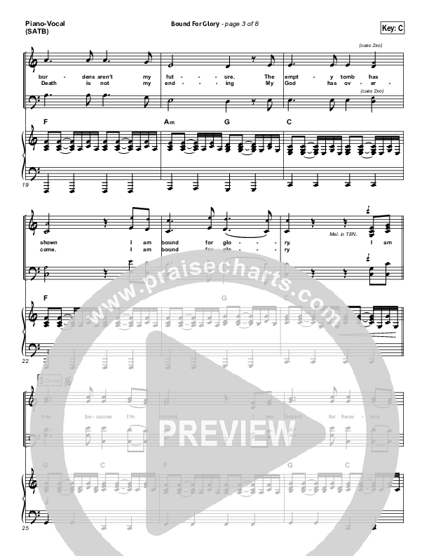 Bound For Glory Piano/Vocal (SATB) (Vertical Worship)