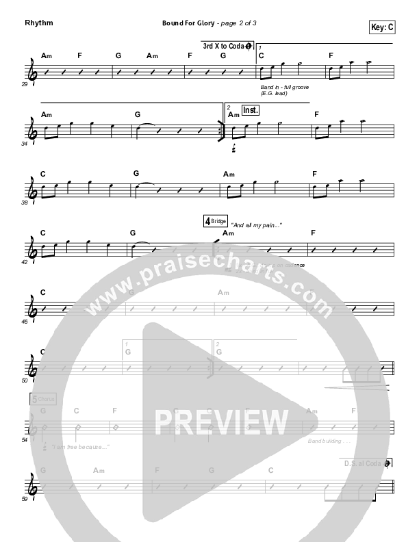 Bound For Glory Rhythm Chart (Vertical Worship)