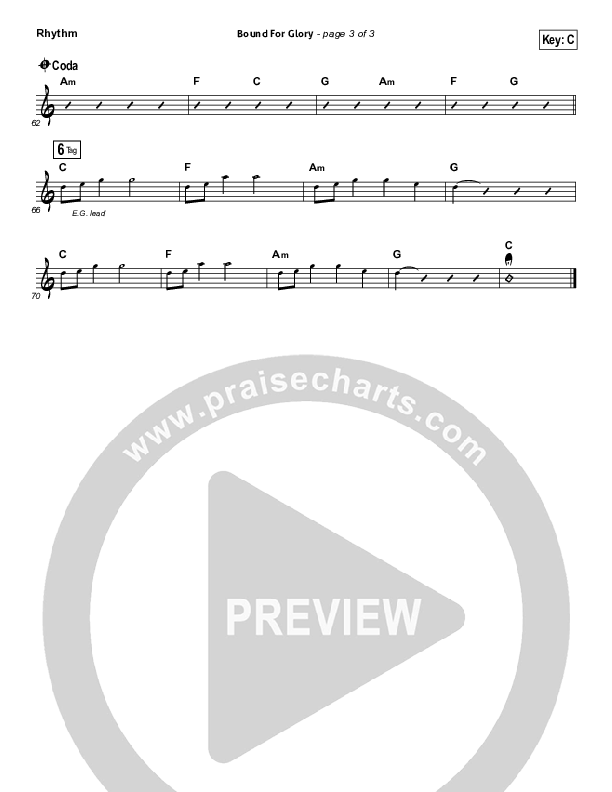 Bound For Glory Rhythm Chart (Vertical Worship)