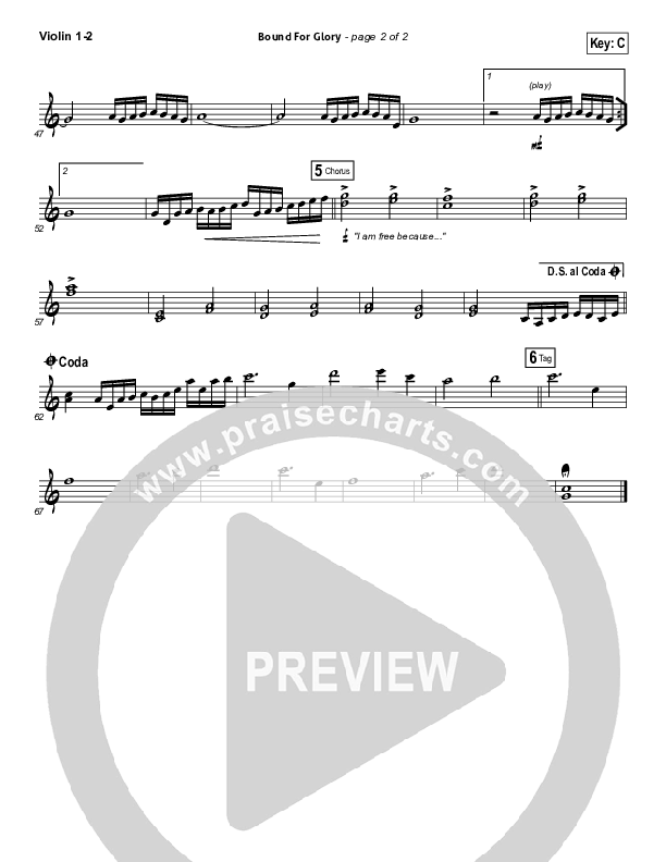 Bound For Glory Violin 1/2 (Vertical Worship)