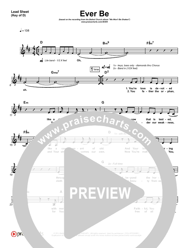 Ever Be Sheet Music PDF (Bethel Music) - PraiseCharts