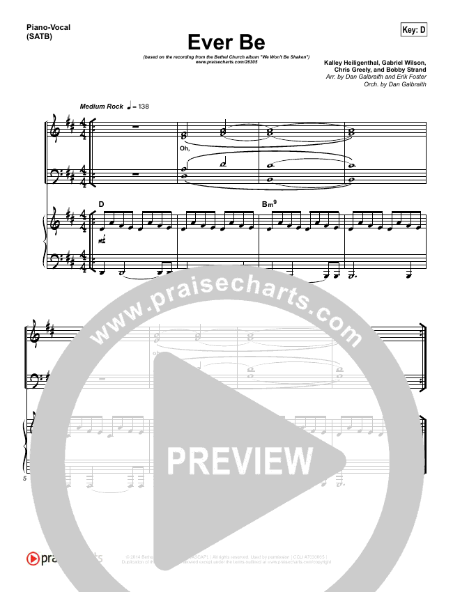 Ever Be Sheet Music (Bethel Music) - PraiseCharts