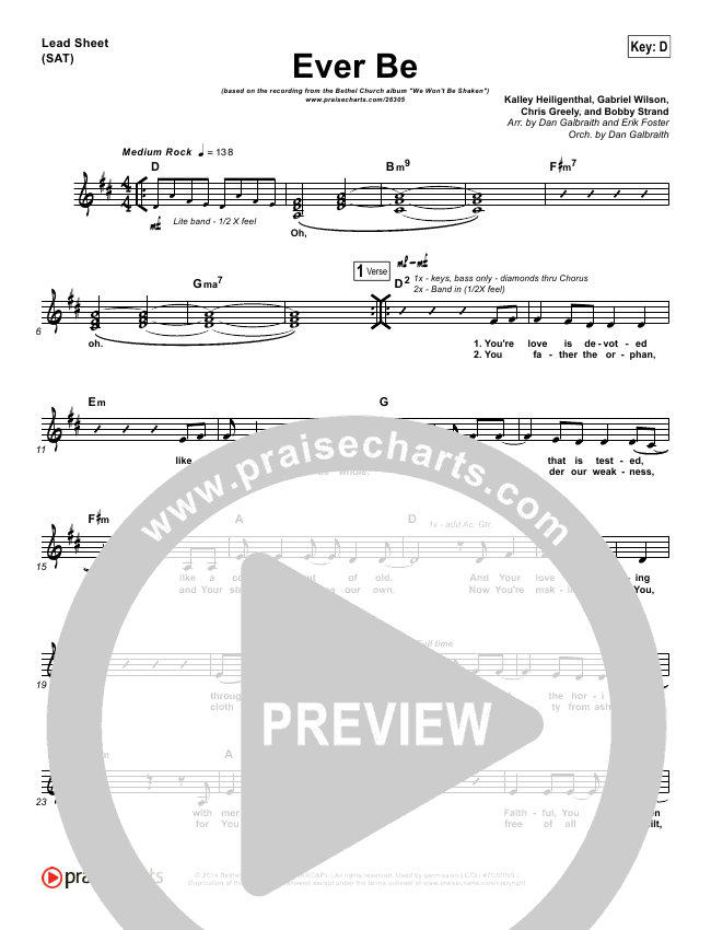 Ever Be Sheet Music PDF (Bethel Music) - PraiseCharts