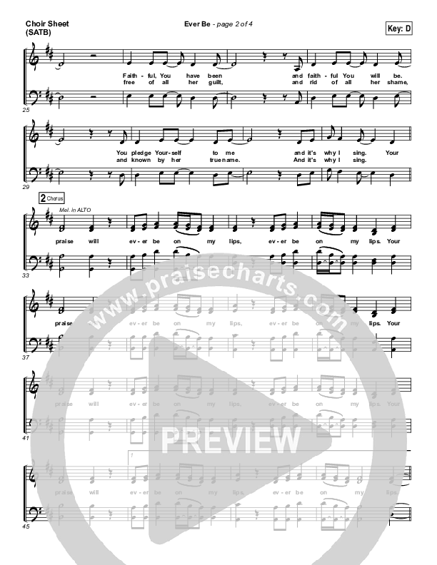 Ever Be Choir Sheet (SATB) (Bethel Music)