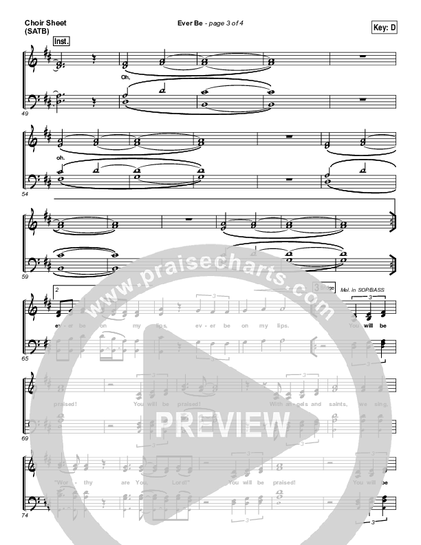 Ever Be Choir Vocals (SATB) (Bethel Music)