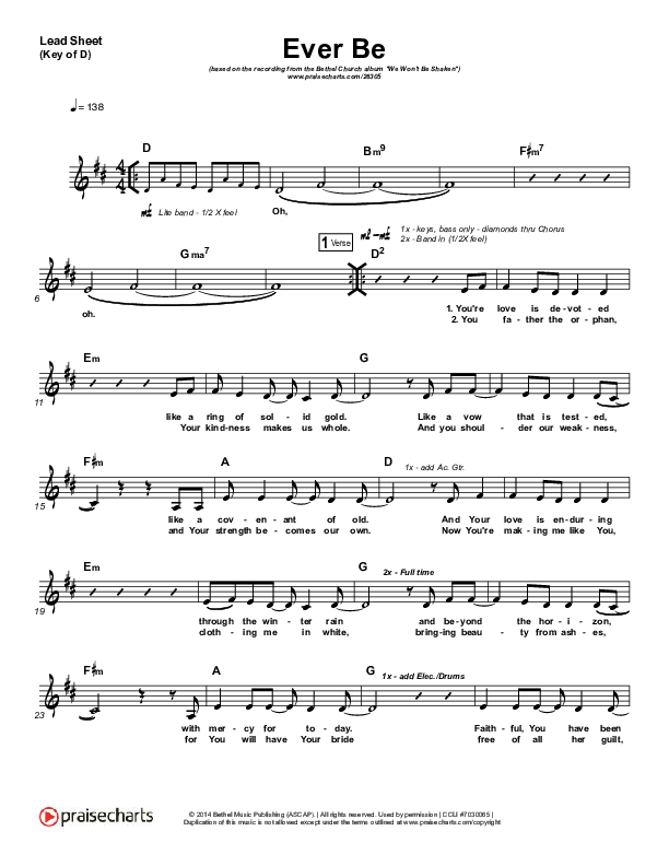 Ever Be Lead Sheet (Melody) (Bethel Music)