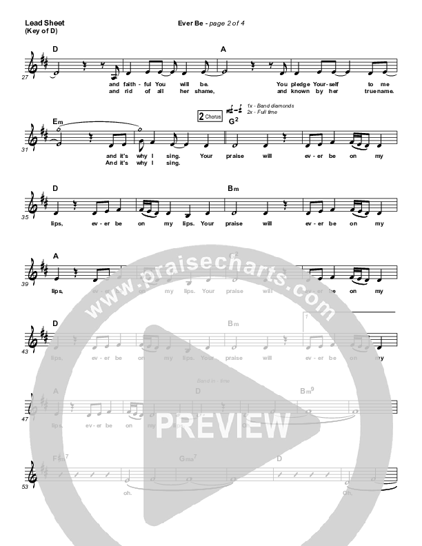 Ever Be Lead Sheet (Melody) (Bethel Music)