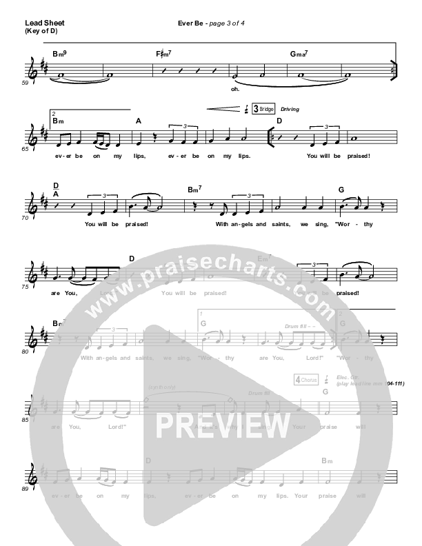 Ever Be Lead Sheet (Melody) (Bethel Music)