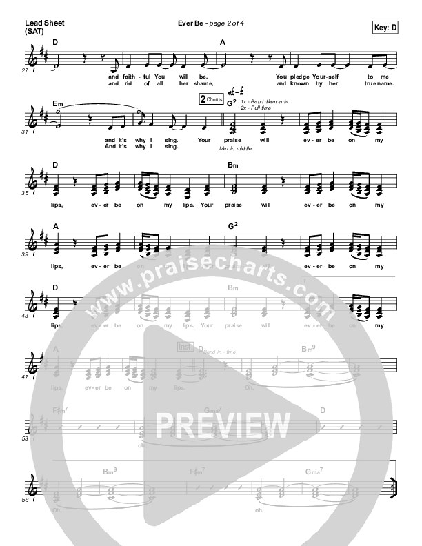 Ever Be Lead Sheet (SAT) (Bethel Music)