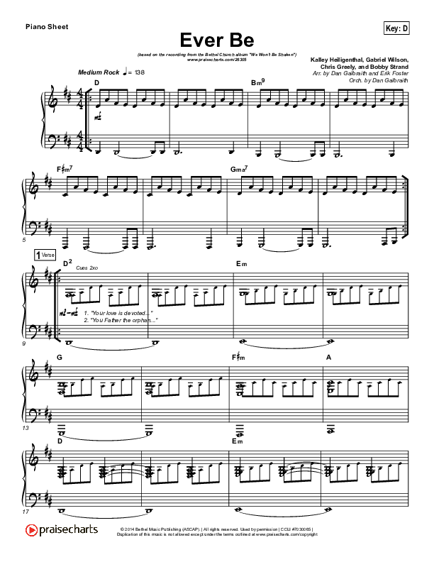 Ever Be Piano Sheet (Bethel Music)