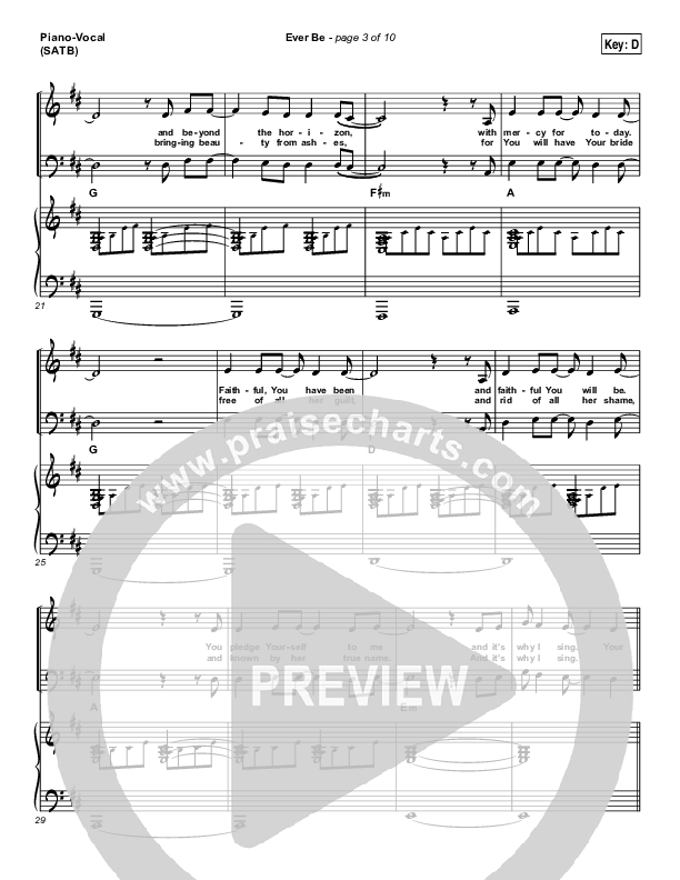 Ever Be Piano/Vocal (SATB) (Bethel Music)