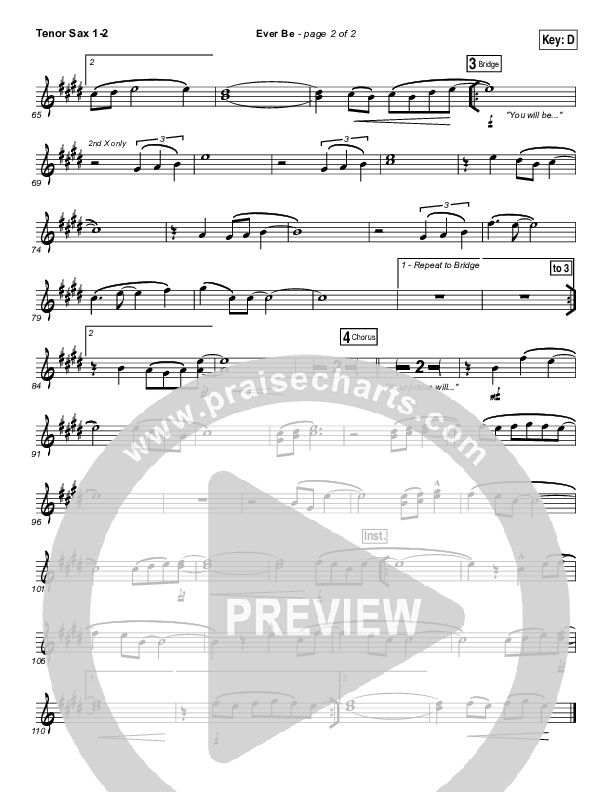 Ever Be Tenor Sax 1/2 (Bethel Music)