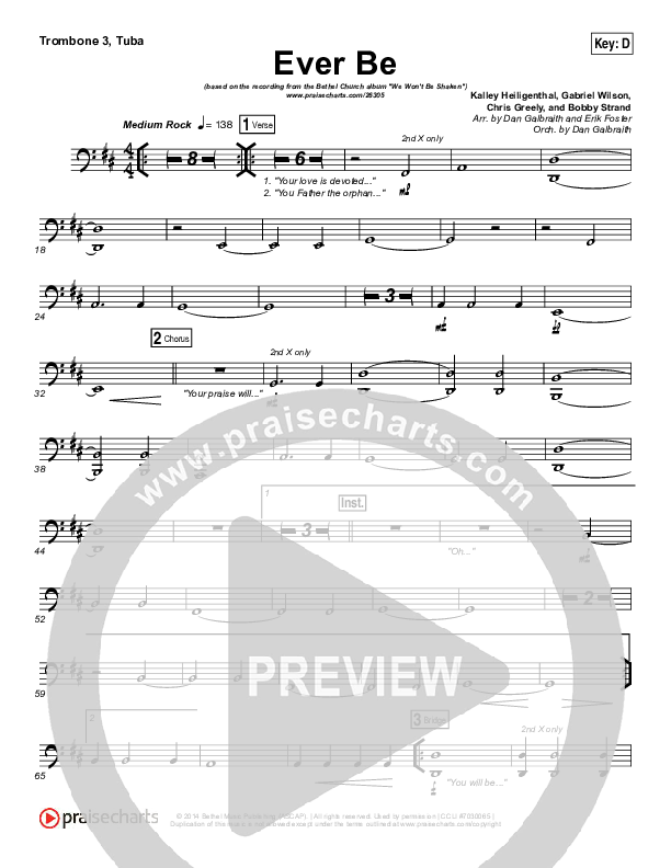 Ever Be Trombone 3/Tuba (Bethel Music)