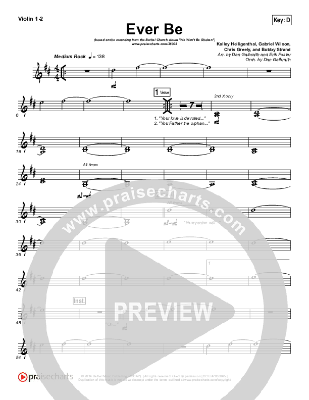 Ever Be Violin 1/2 (Bethel Music)