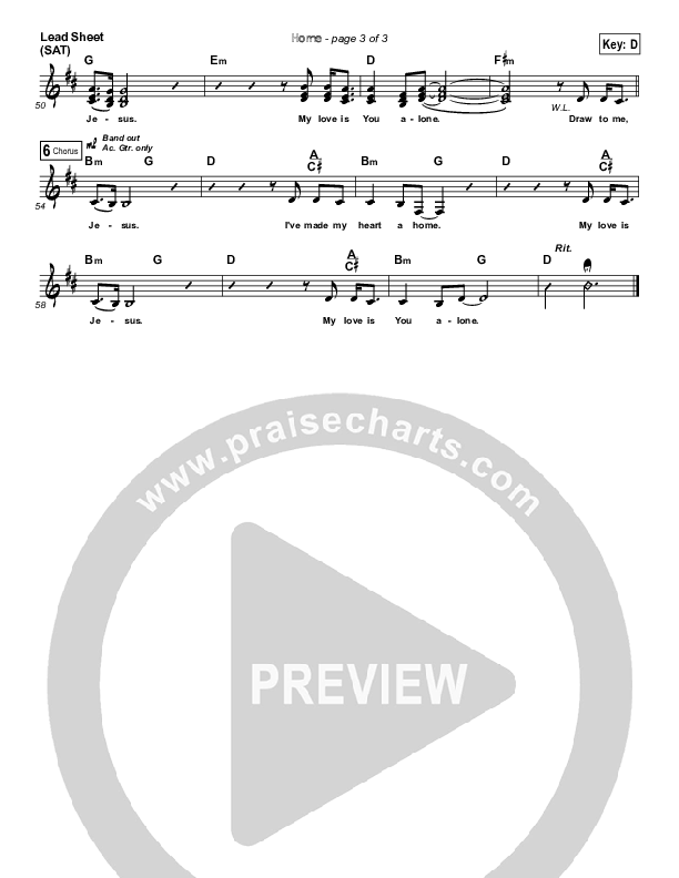 Home  Lead Sheet (SAT) (Bethel Music)