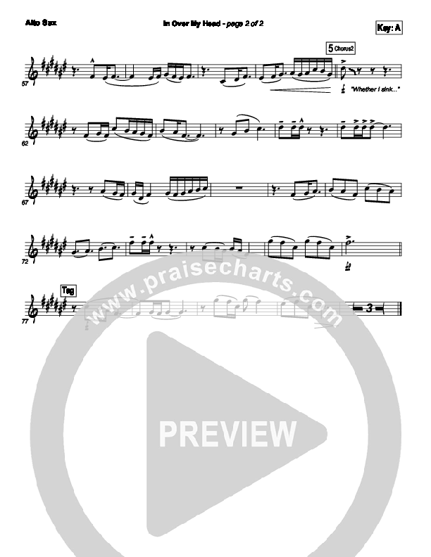 In Over My Head Alto Sax (Bethel Music)
