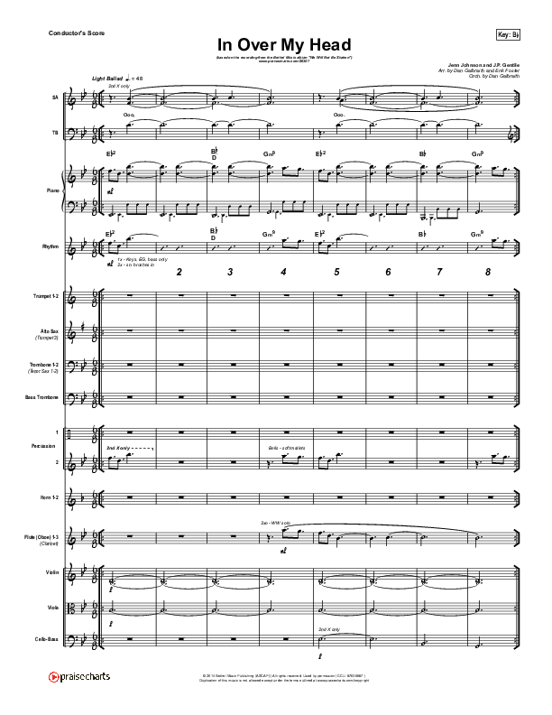 In Over My Head Conductor's Score (Bethel Music)