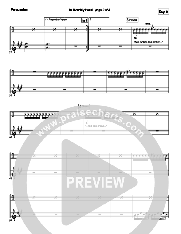 In Over My Head Percussion (Bethel Music)