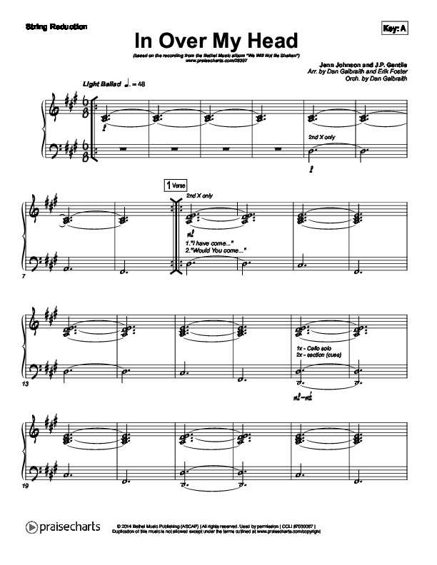 In Over My Head Strings (Bethel Music)