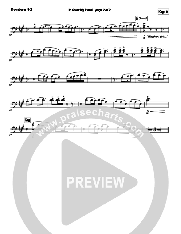 In Over My Head Trombone 1/2 (Bethel Music)
