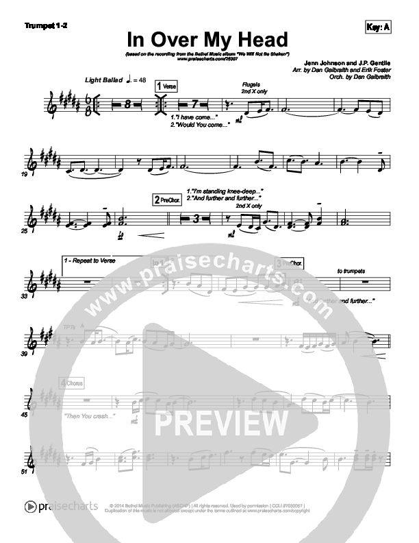 In Over My Head Brass Pack (Bethel Music)