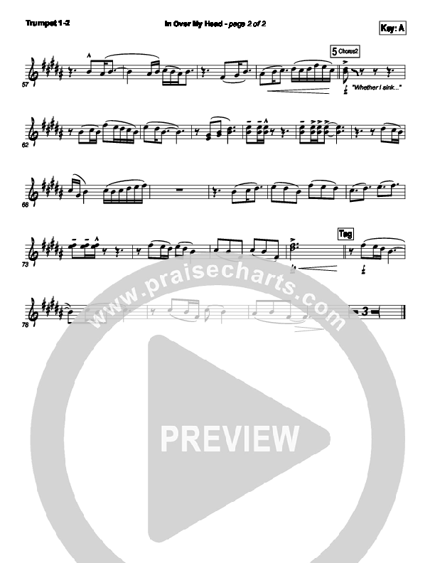 In Over My Head Trumpet 1,2 (Bethel Music)