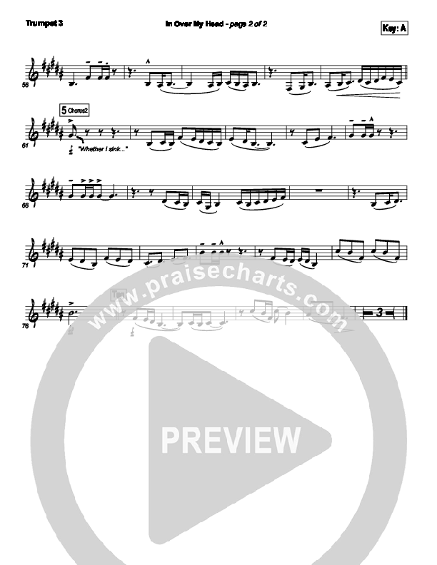 In Over My Head Trumpet 3 (Bethel Music)