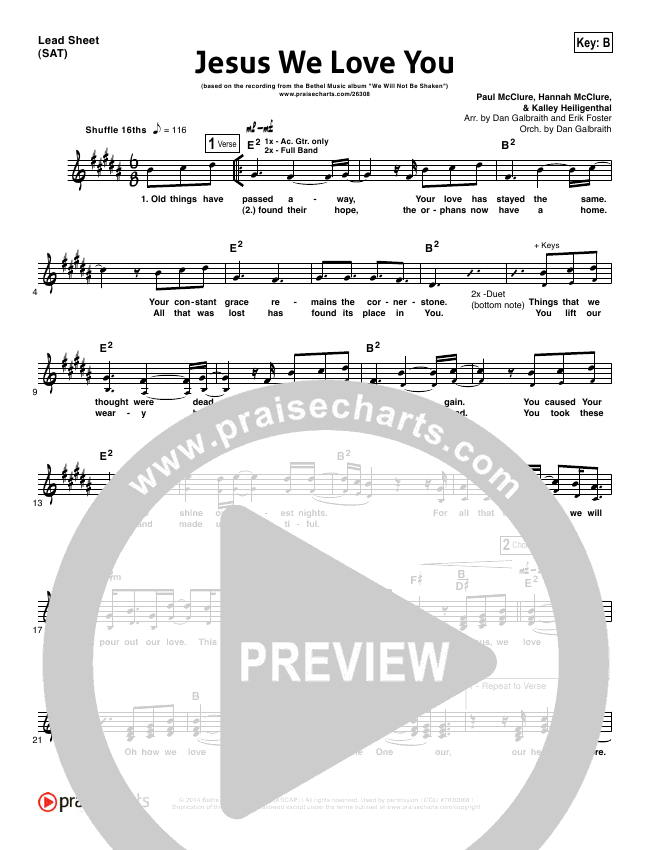 Jesus We Love You Lead Sheet Piano Vocal Bethel Music Praisecharts Jesus, we love you recorded by edvard__ on smule. lead sheet piano vocal bethel music