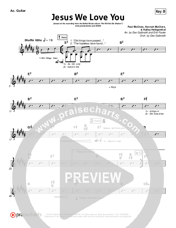 Jesus We Love You Acoustic Guitar (Bethel Music)