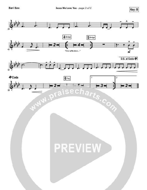 Jesus We Love You Bari Sax (Bethel Music)