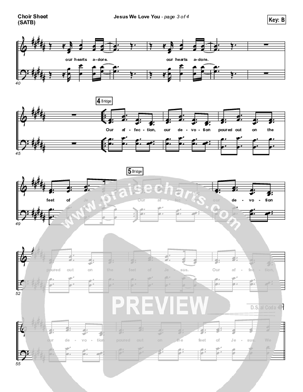Jesus We Love You Choir Sheet (SATB) (Bethel Music)