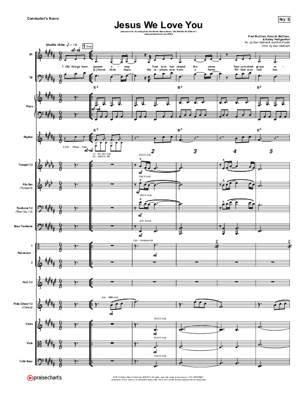 Jesus We Love You Conductor's Score (Bethel Music)