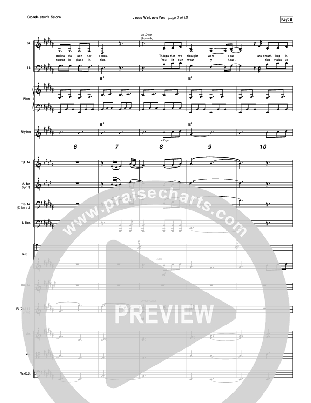 Jesus We Love You Conductor's Score (Bethel Music)