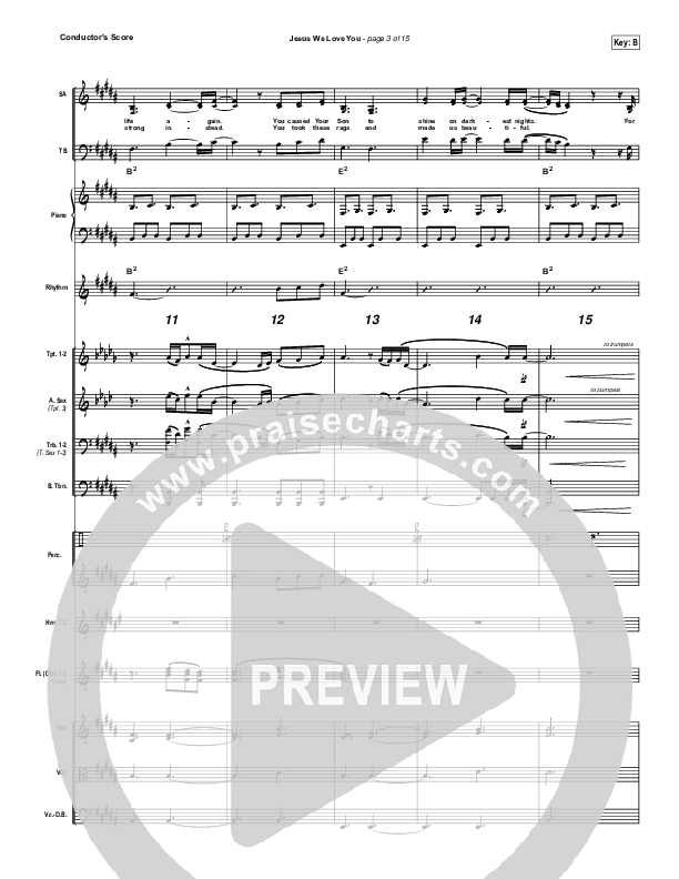 Jesus We Love You Conductor's Score (Bethel Music)