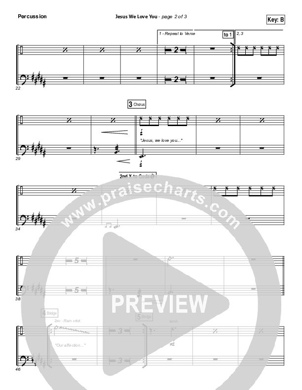 Jesus We Love You Percussion (Bethel Music)