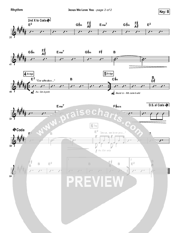 Jesus We Love You Rhythm Chart (Bethel Music)