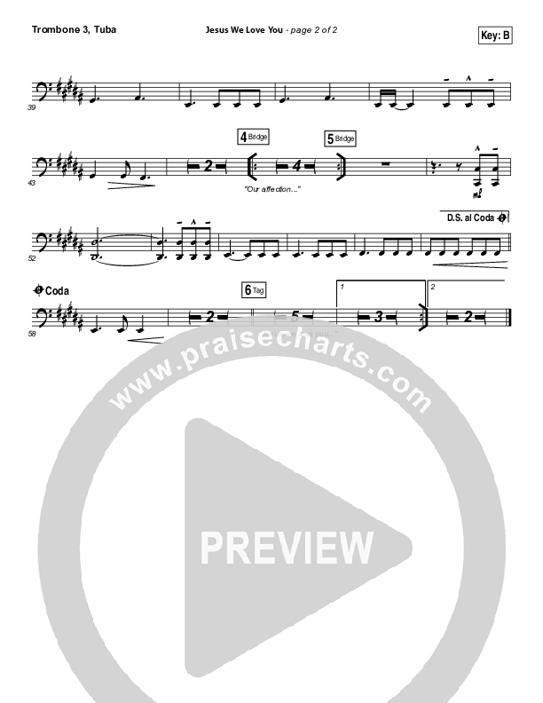 Jesus We Love You Trombone 3/Tuba (Bethel Music)
