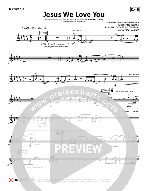 Jesus We Love You Brass Pack (Bethel Music)