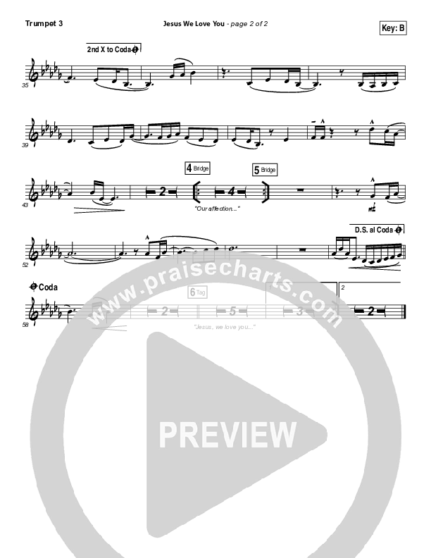 Jesus We Love You Trumpet 3 (Bethel Music)