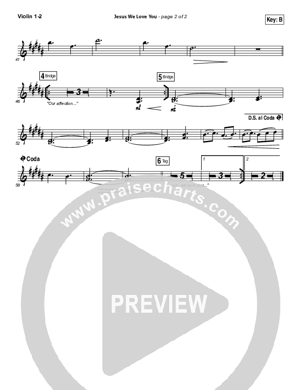 Jesus We Love You Violin 1/2 (Bethel Music)