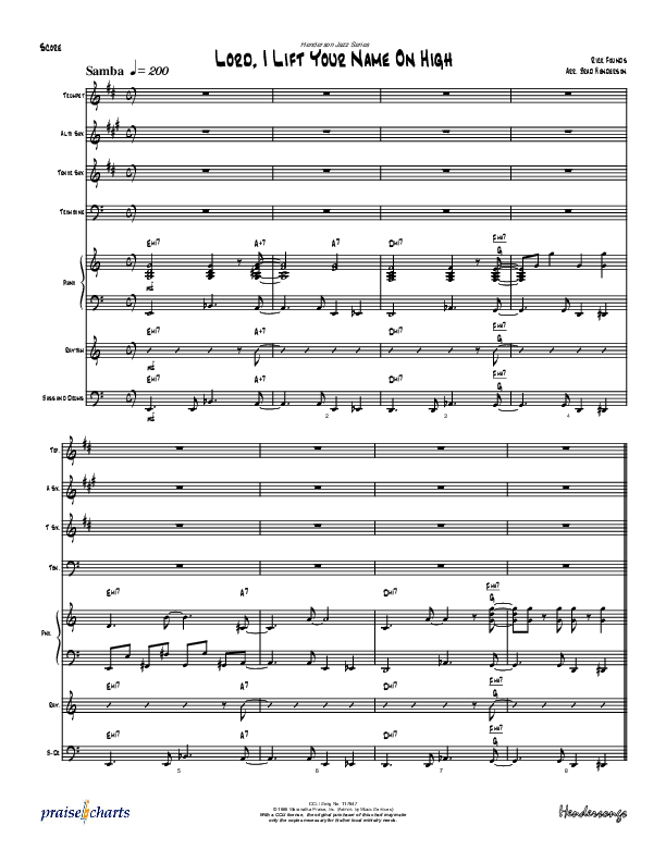 Lord I Lift Your Name On High (Instrumental) Conductor's Score (Brad Henderson)