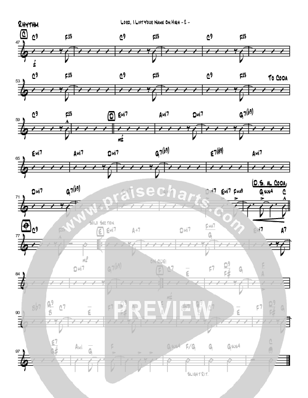 Lord I Lift Your Name On High (Instrumental) Rhythm Chart (Brad Henderson)