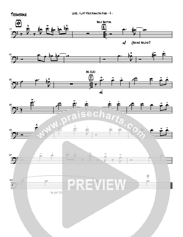 Lord I Lift Your Name On High (Instrumental) Trombone (Brad Henderson)