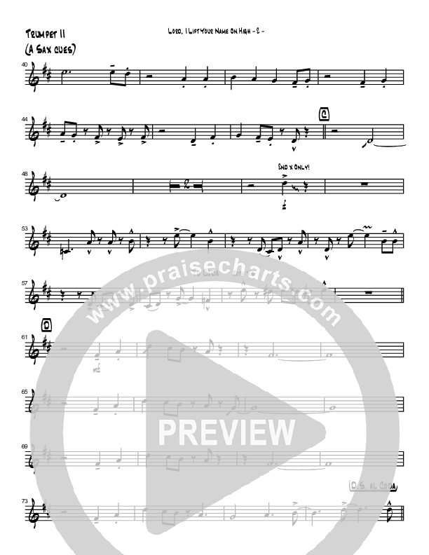 Lord I Lift Your Name On High (Instrumental) Trumpet 2 (Brad Henderson)