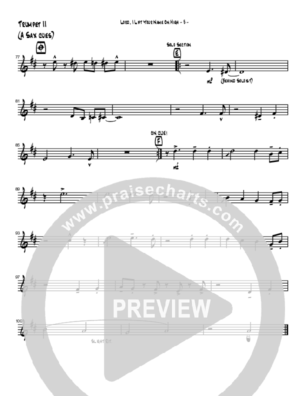 Lord I Lift Your Name On High (Instrumental) Trumpet 2 (Brad Henderson)