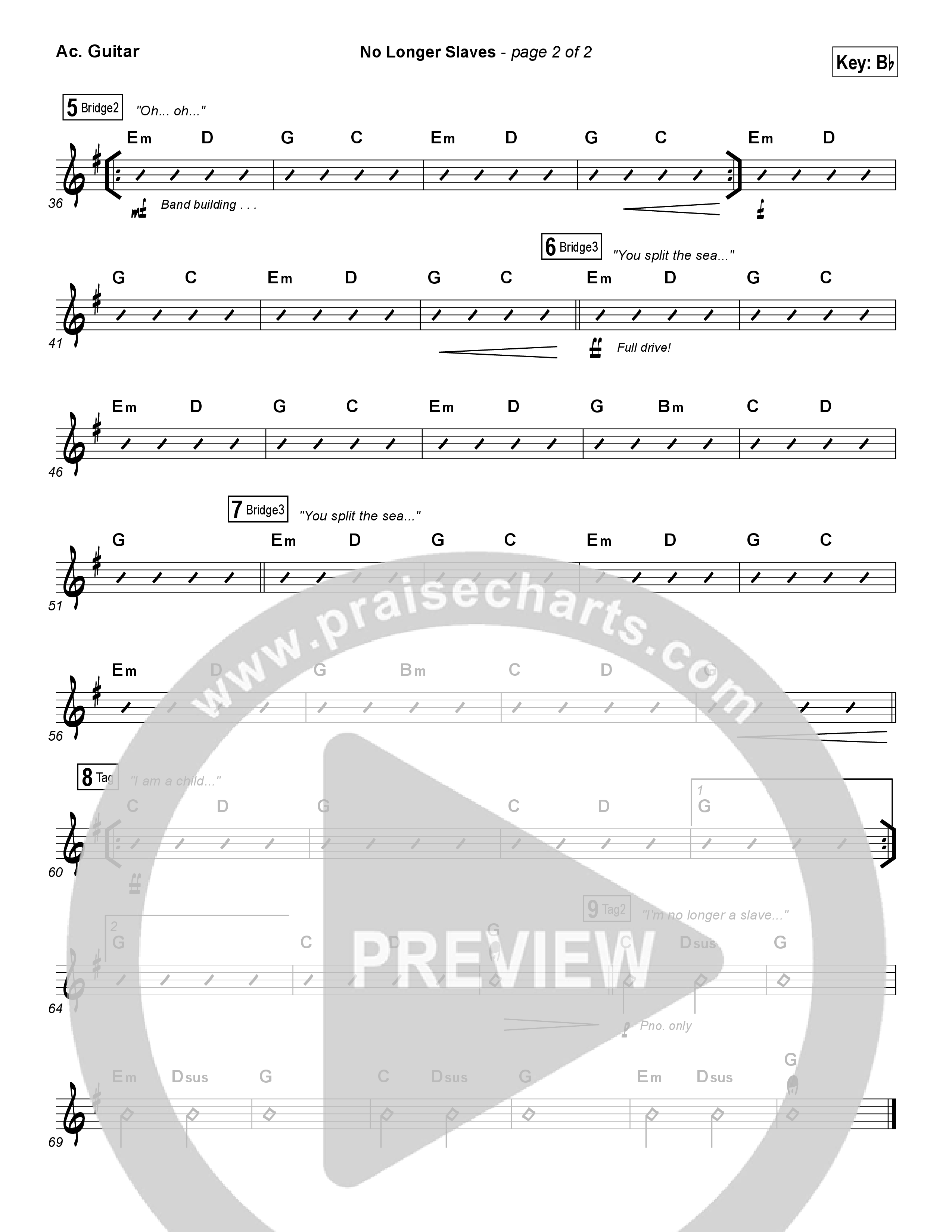 No Longer Slaves (Spontaneous)(Live) Acoustic Guitar (Bethel Music)