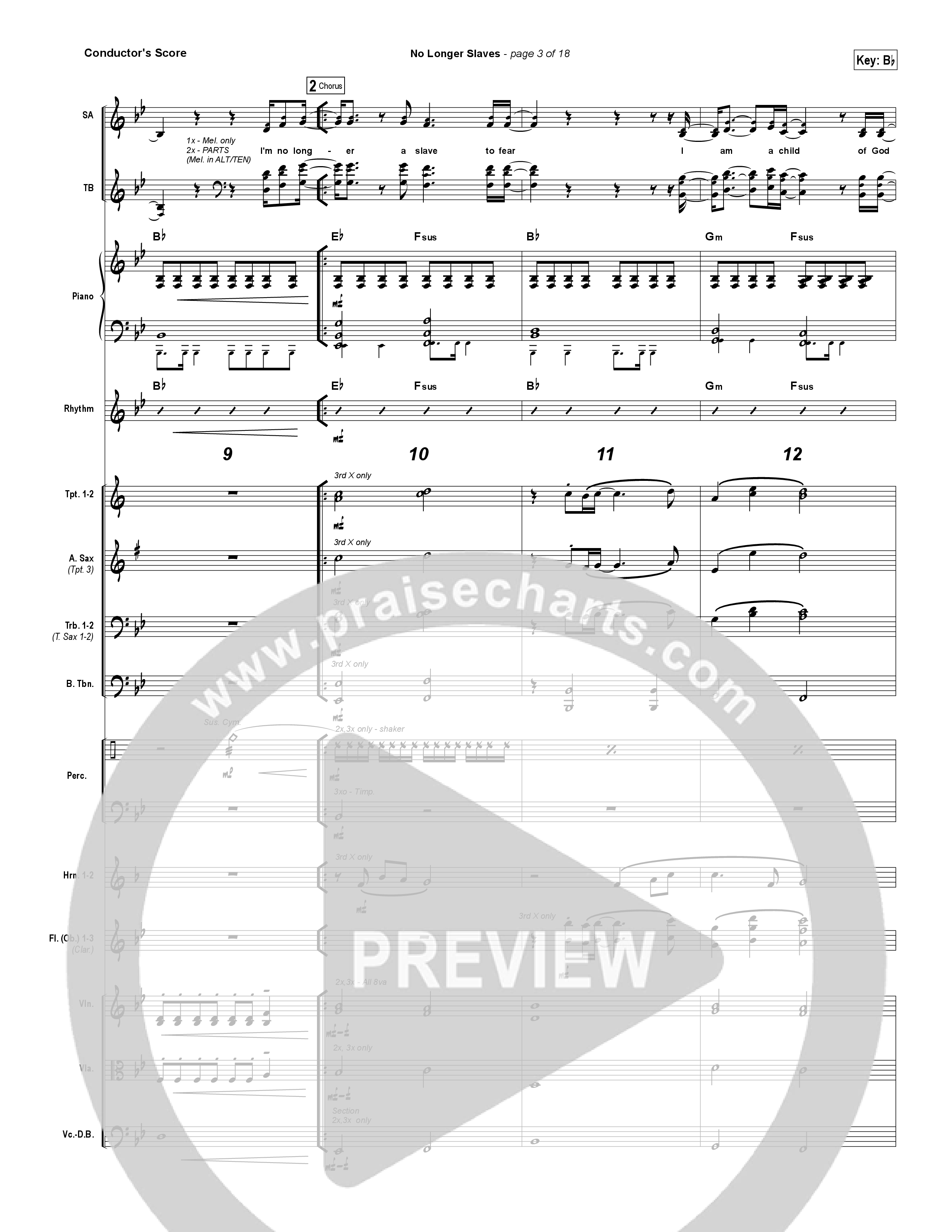 No Longer Slaves (Spontaneous)(Live) Conductor's Score (Bethel Music)