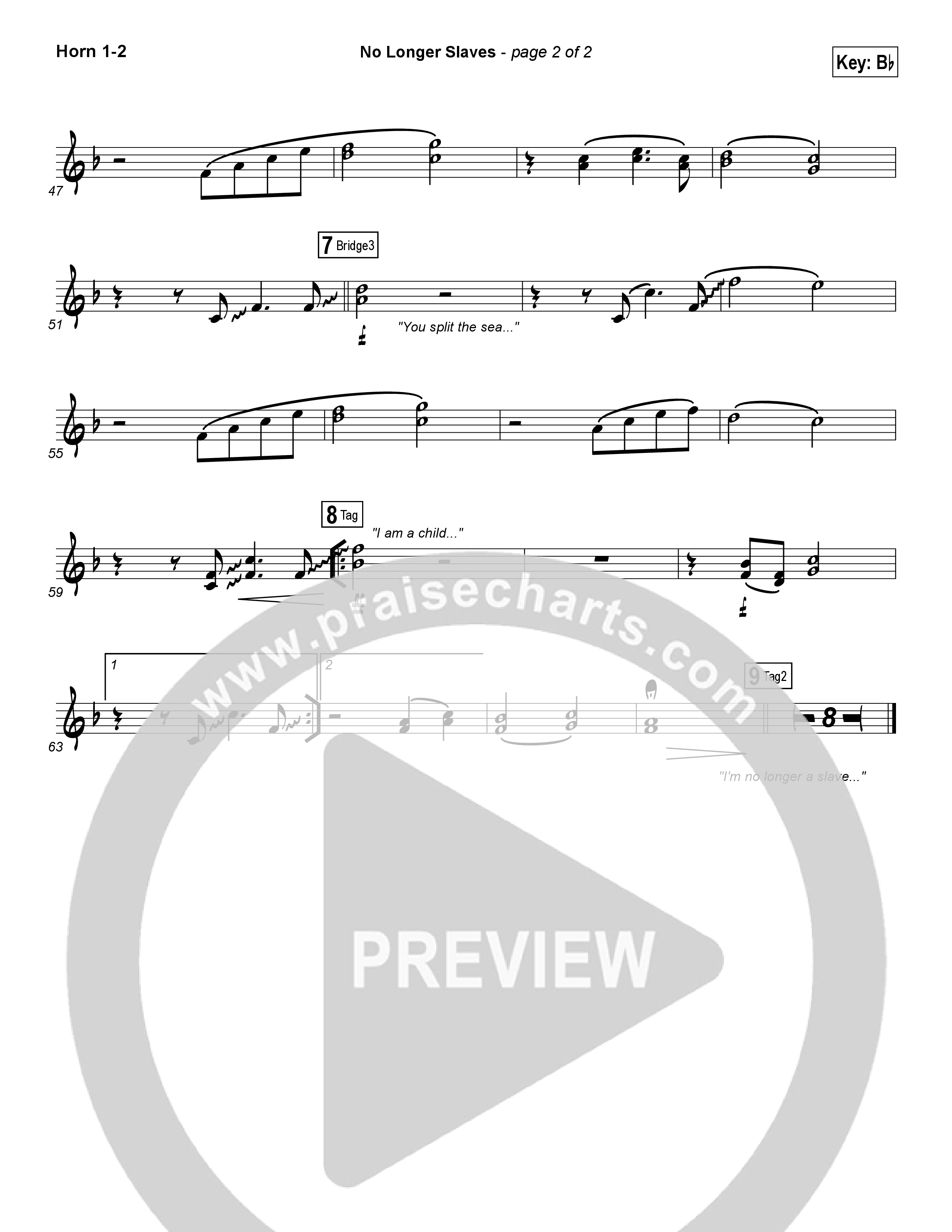 No Longer Slaves (Spontaneous)(Live) French Horn 1/2 (Bethel Music)