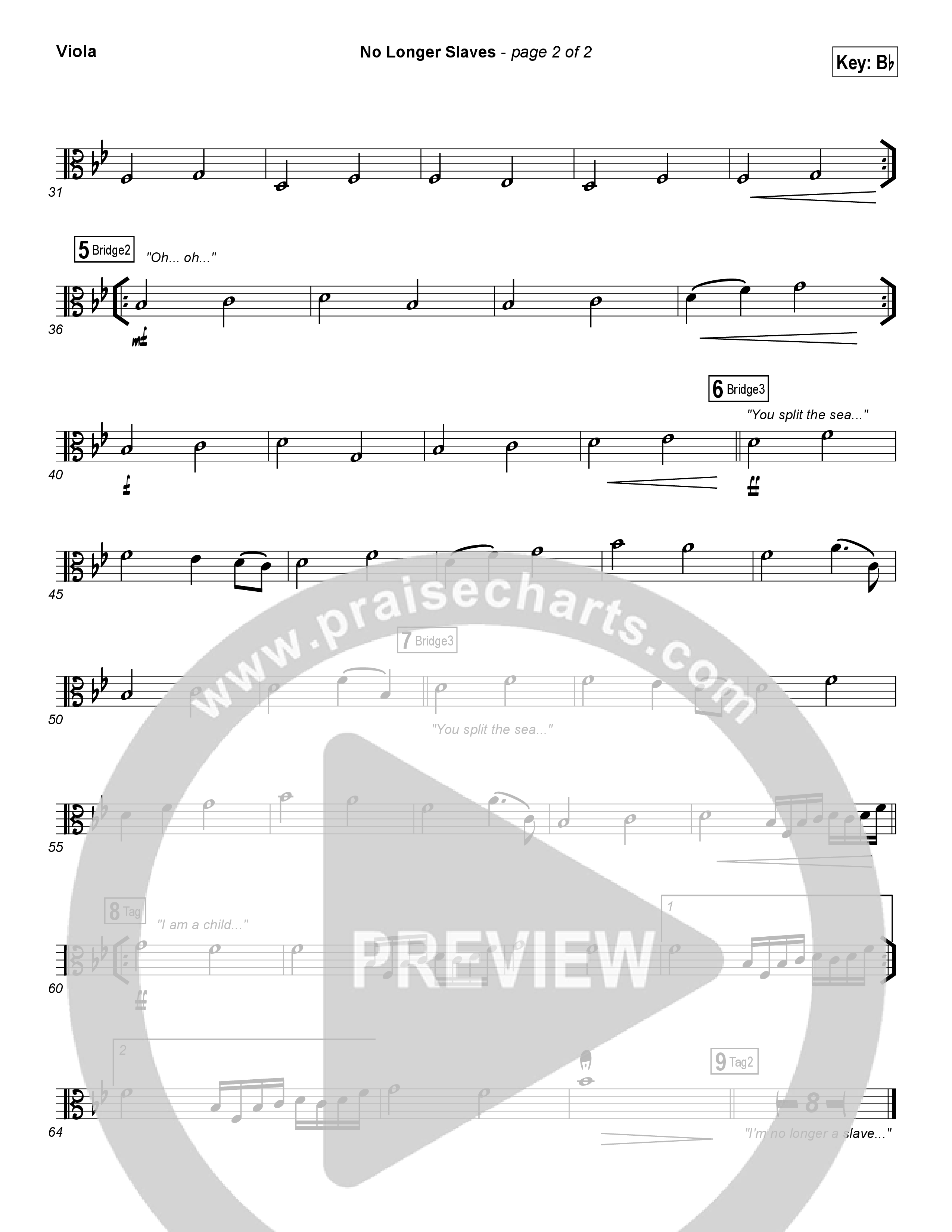 No Longer Slaves (Spontaneous)(Live) Viola (Bethel Music)